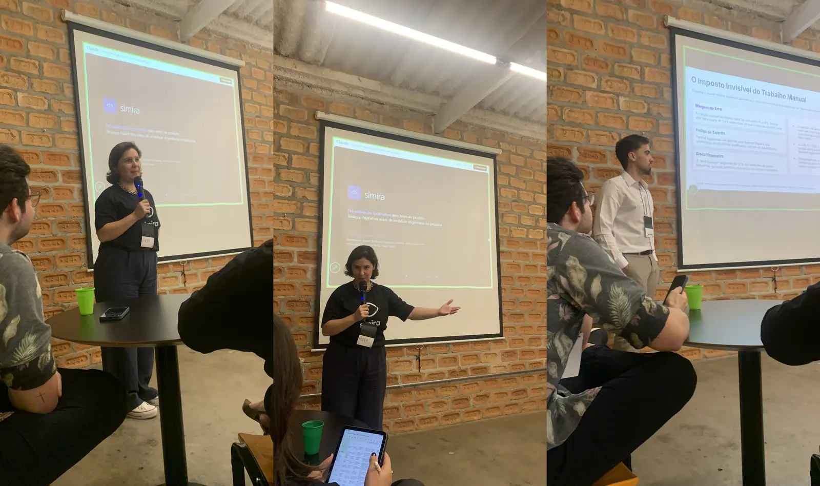 Projetos sendo apresentados no palco