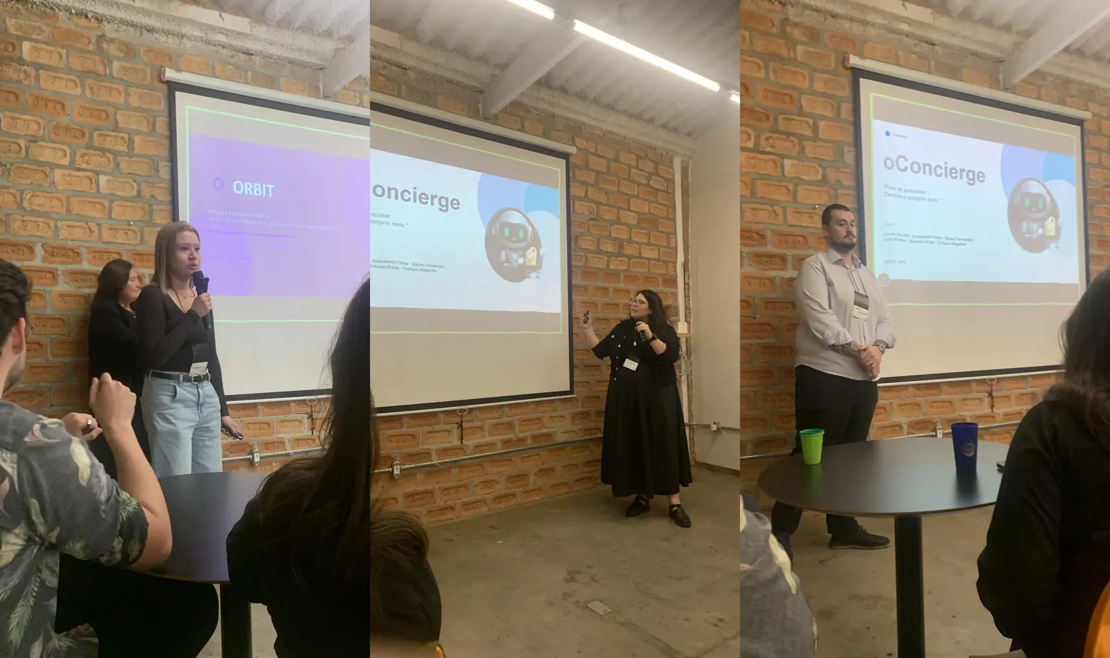 Projetos sendo apresentados no palco