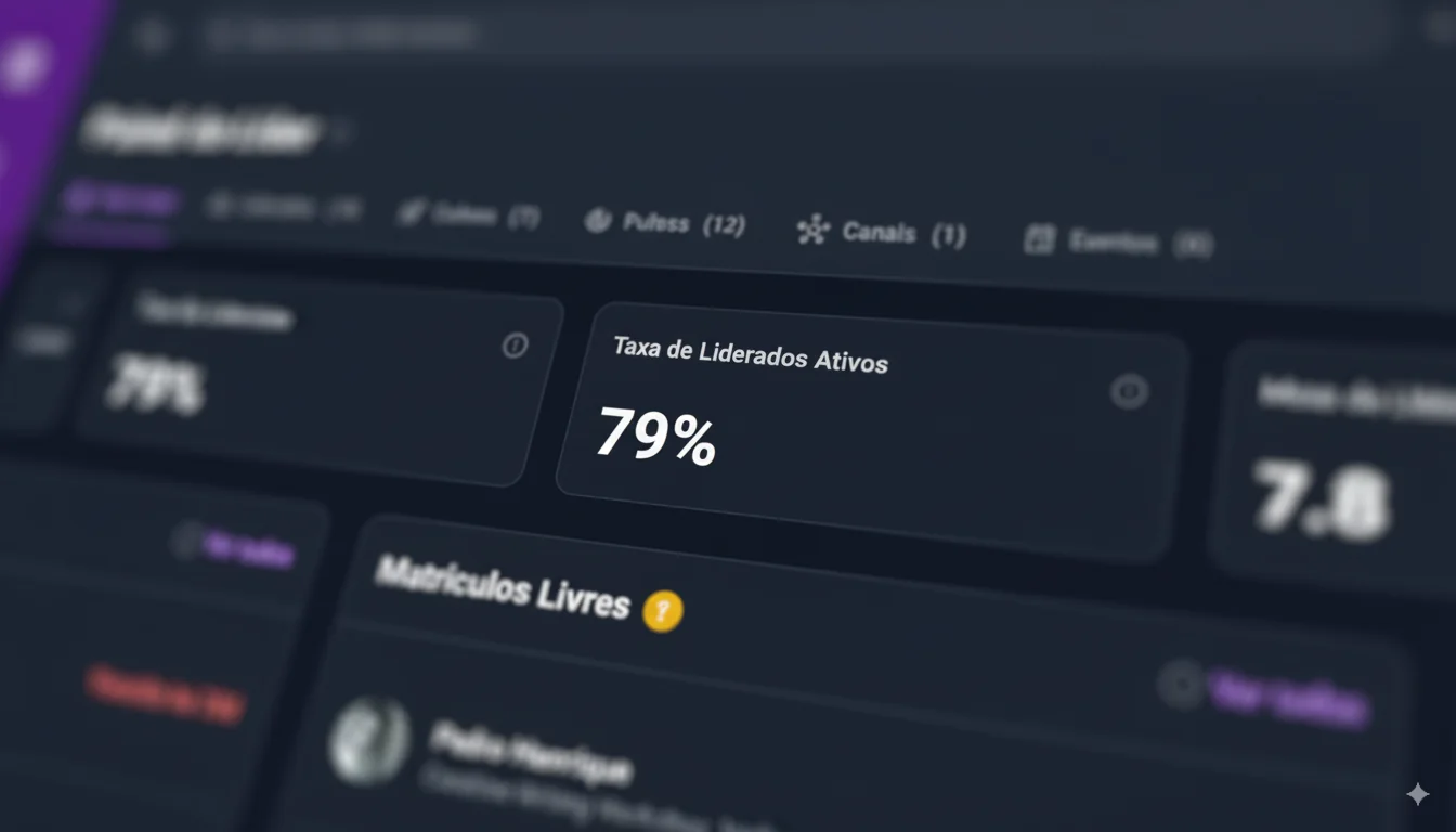 Visão geral do Painel do Líder, com cinco indicadores para acompanhar a aprendizagem da equipe