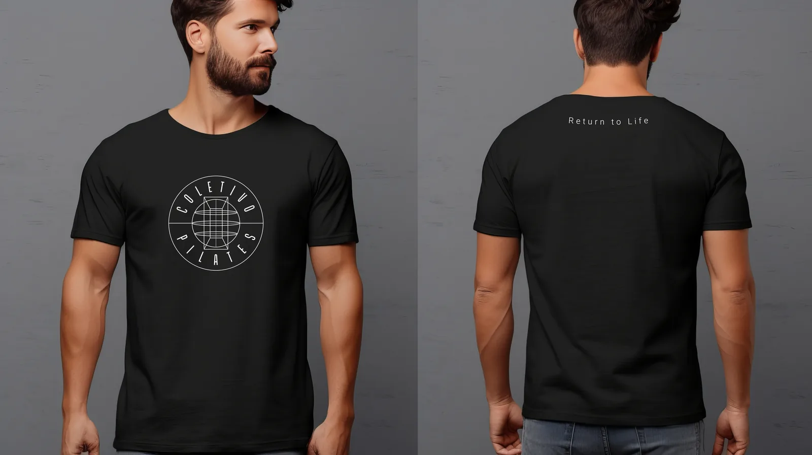 Camiseta preta Return to Life do Coletivo Pilates